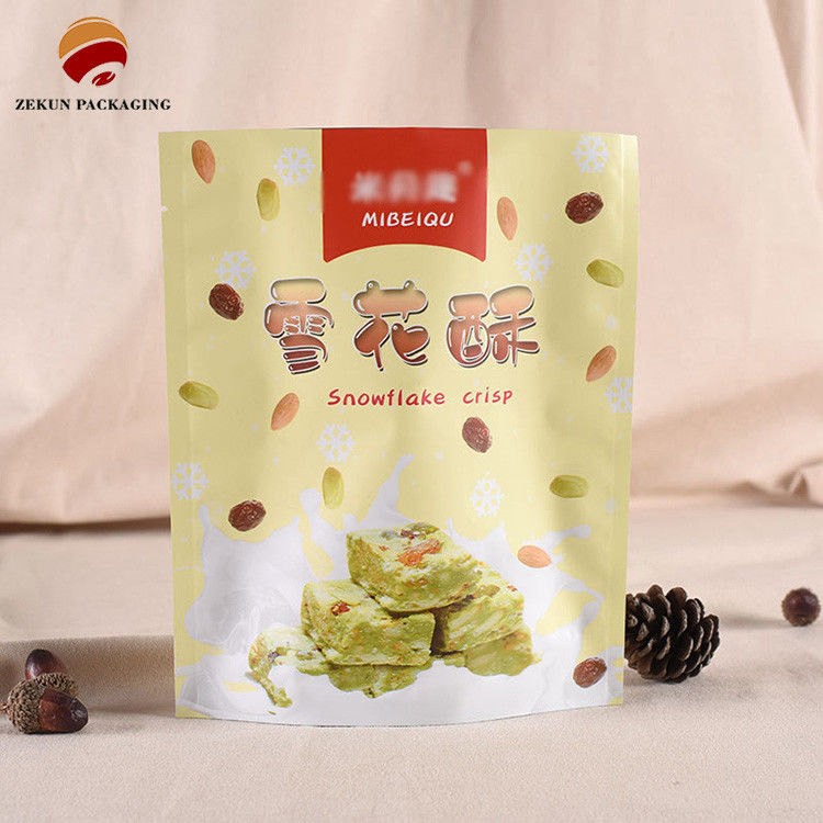 Bao bì nhựa bề mặt bóng cao hàng rào nhôm giấy đứng lên túi với Tear Notch