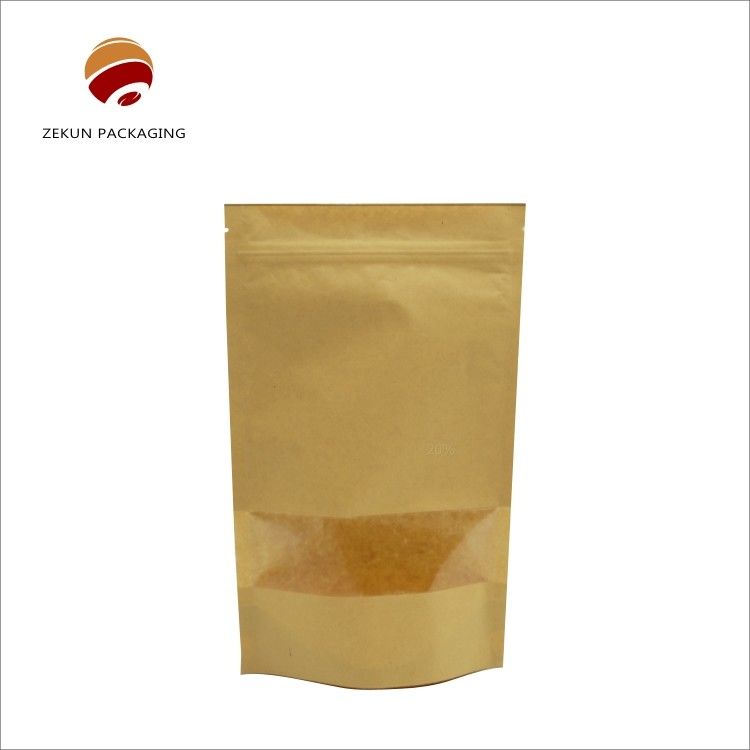 In khắc Kraft giấy Zip khóa túi đóng gói thực phẩm CMYK Kraft PE túi chống ẩm