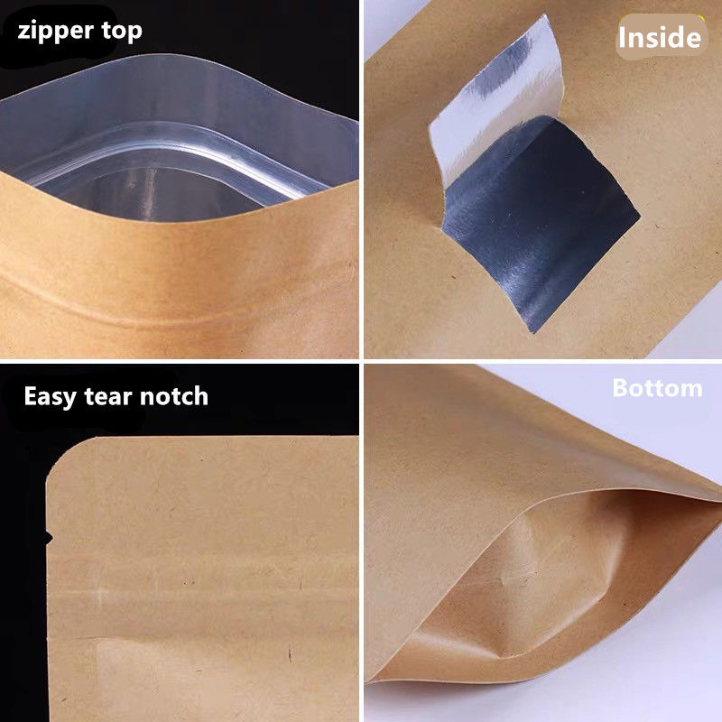Bao bì thực phẩm thân thiện với môi trường Kraft giấy túi với Gravure in Matt bề mặt 200g - 5kgs