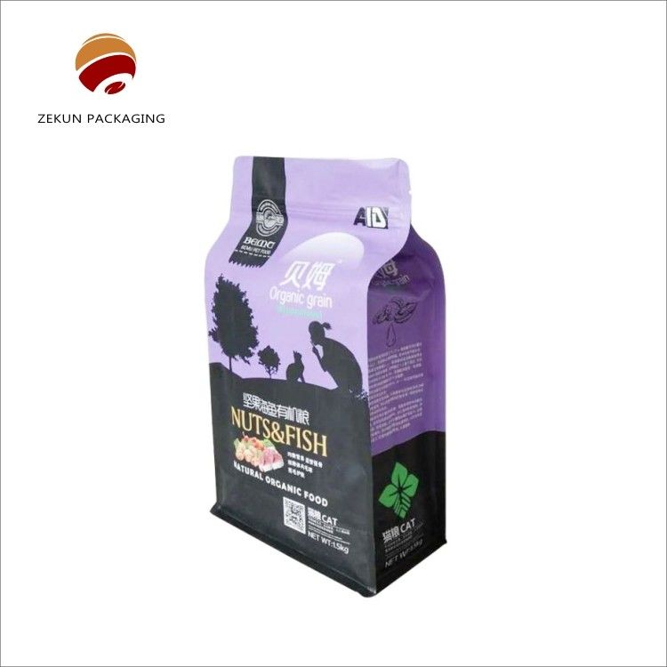 Thẻ màu CMYK/PANTON túi thức ăn thú cưng thiết kế tùy chỉnh PET/AL/PE túi chống ẩm