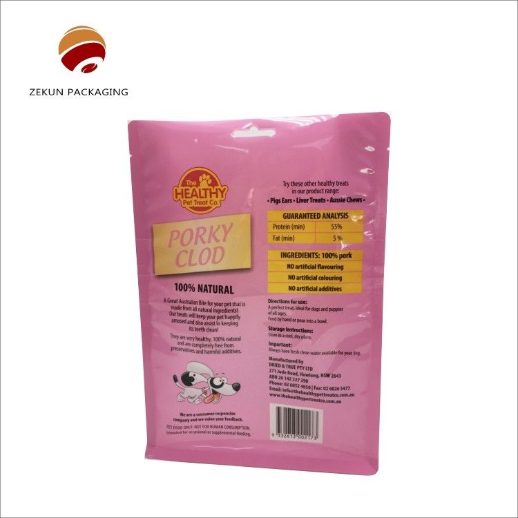 CMYK Gravure Printing Standing Pocket Flat Bottom Moisture Proof Zipper loại
