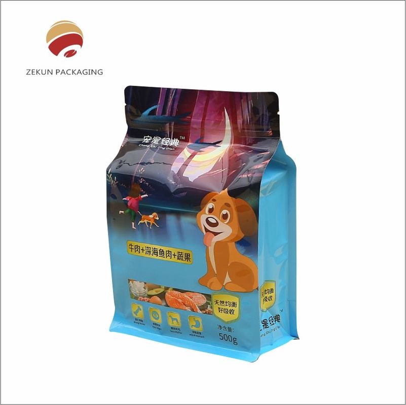 Thẻ đồ ăn cho thú cưng Động lực màu sắc Zipper Top ẩm chống đục