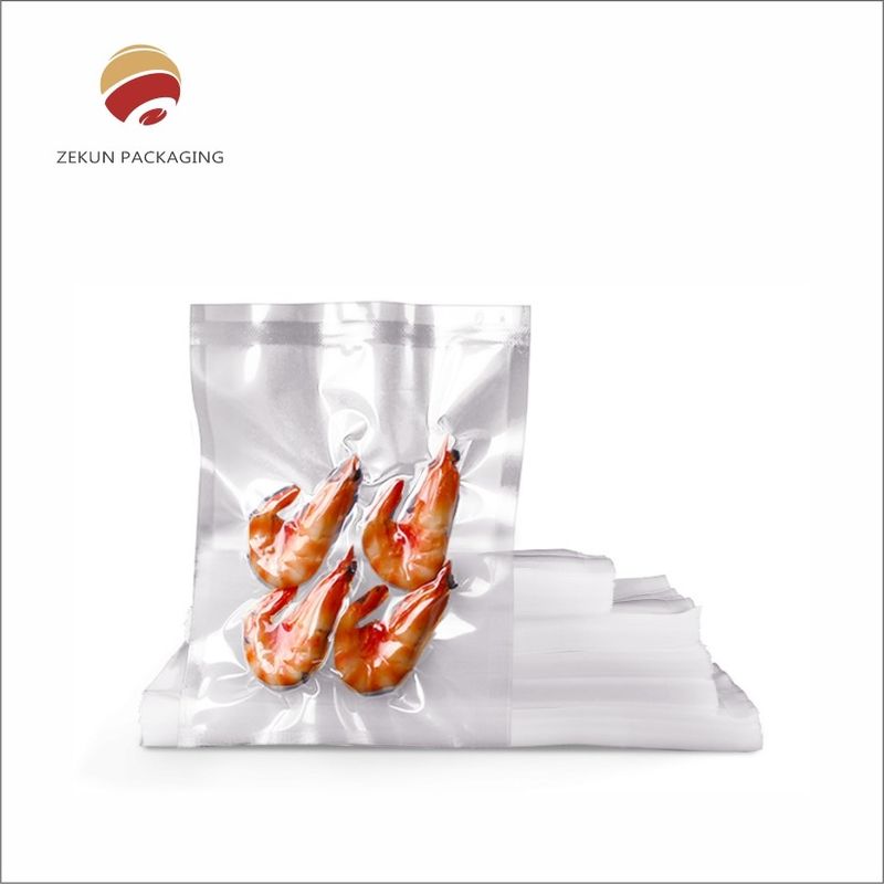 Thùng niêm phong chân không PA / PE 3 mặt có thể gập lại bền vững cho bao bì thịt và gà